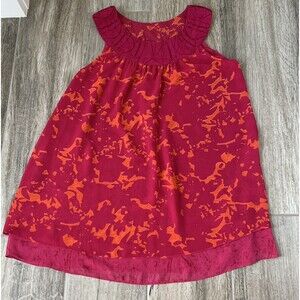 Cabi Womens Sleeveless Origami Layered Tunic BlouseTop Pink Orange Small Layered
